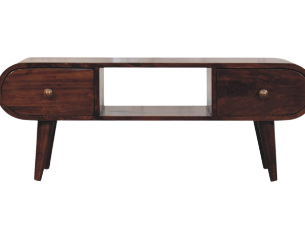 California Walnut Circular TV Unit