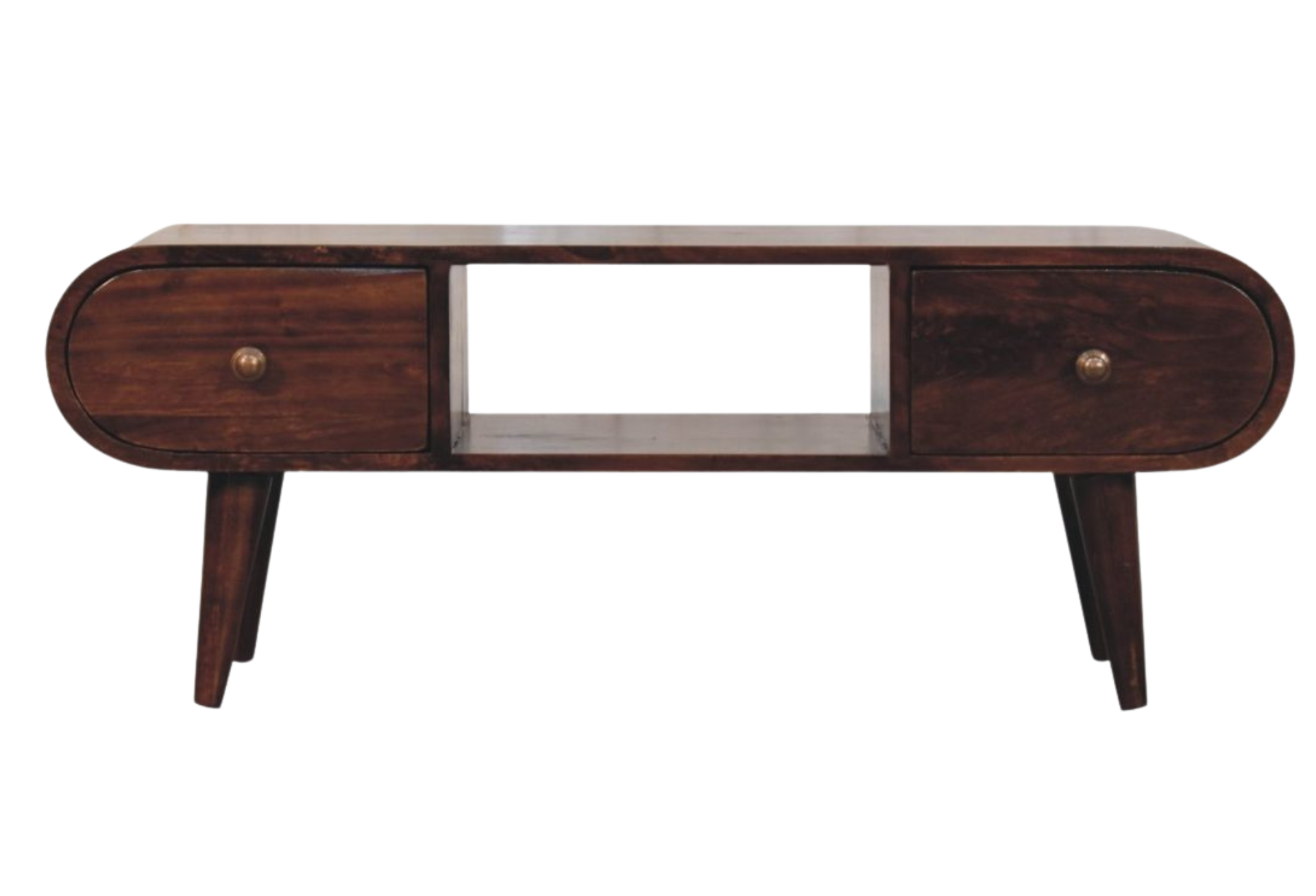 California Walnut Circular TV Unit