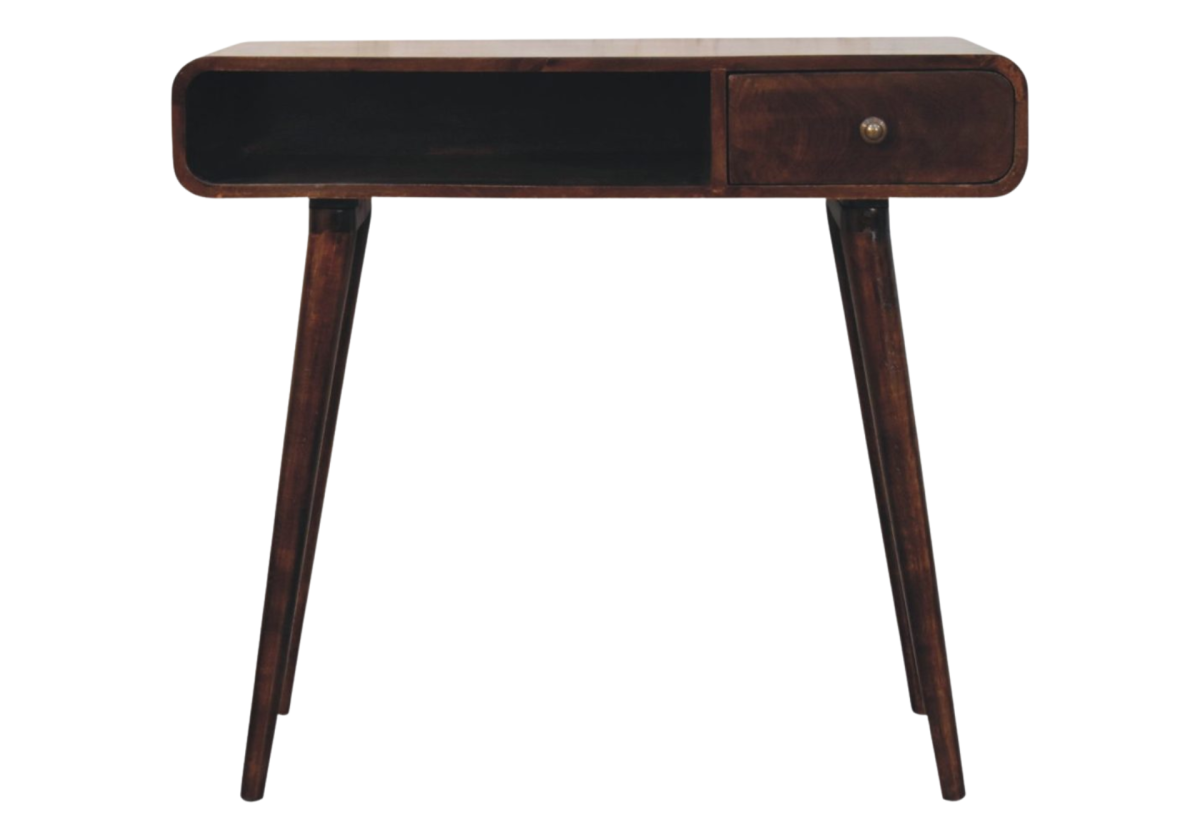Curved California Walnut Writing Desk