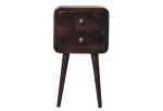 Mini California Walnut Curved Bedside