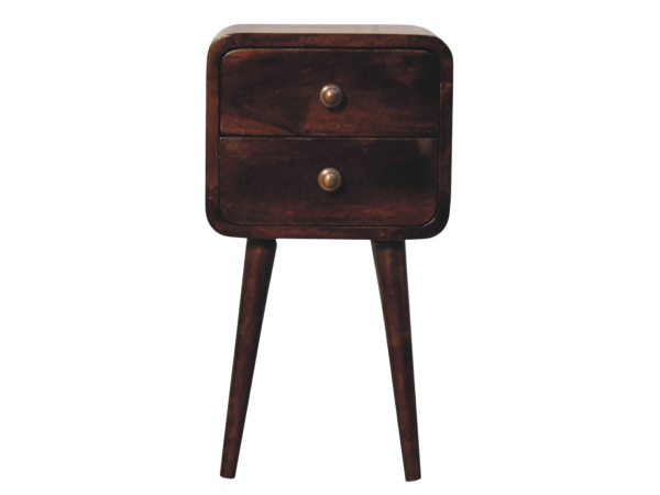 Mini California Walnut Curved Bedside