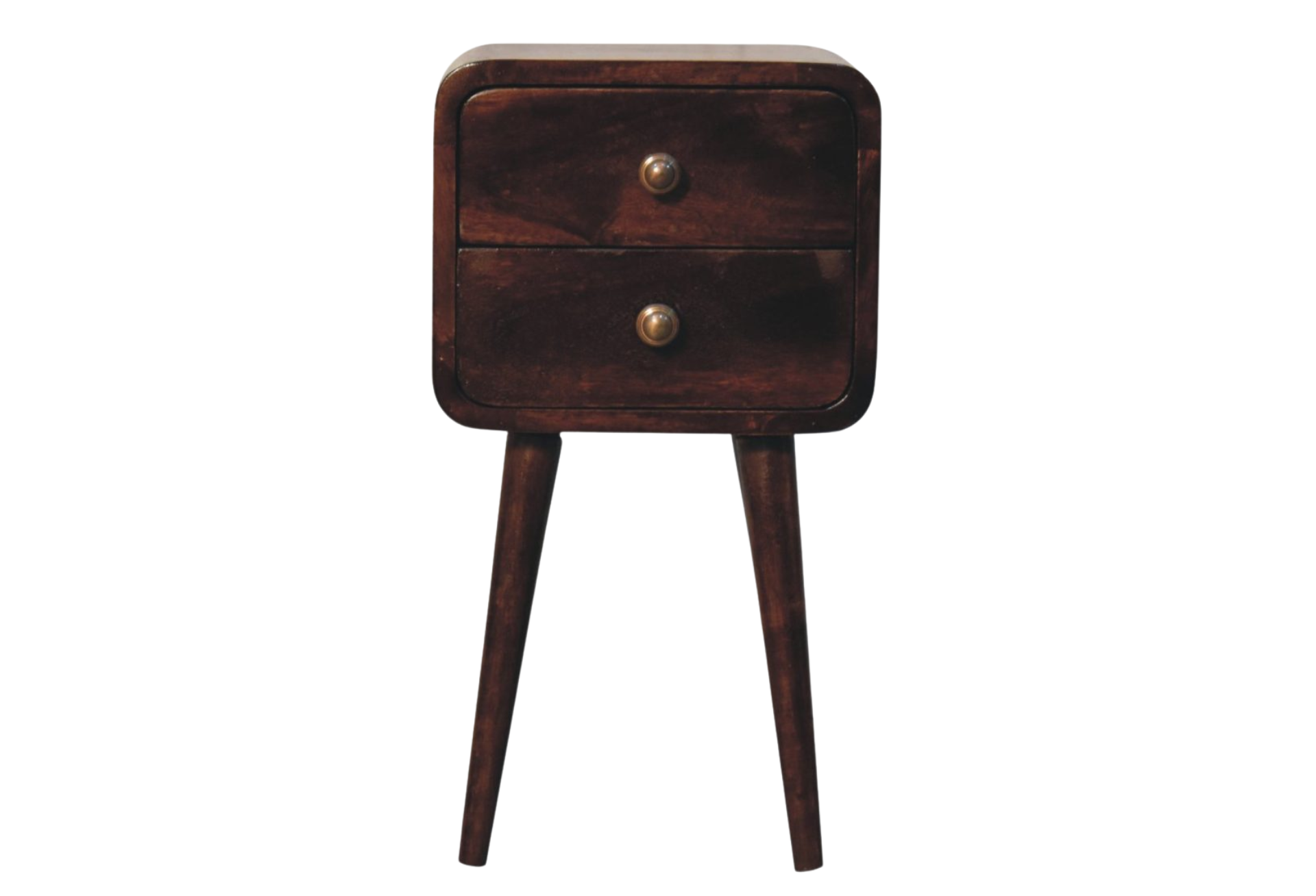 Mini California Walnut Curved Bedside