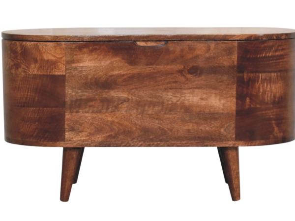 Honey Caramel Rounded Lid up Blanket Box