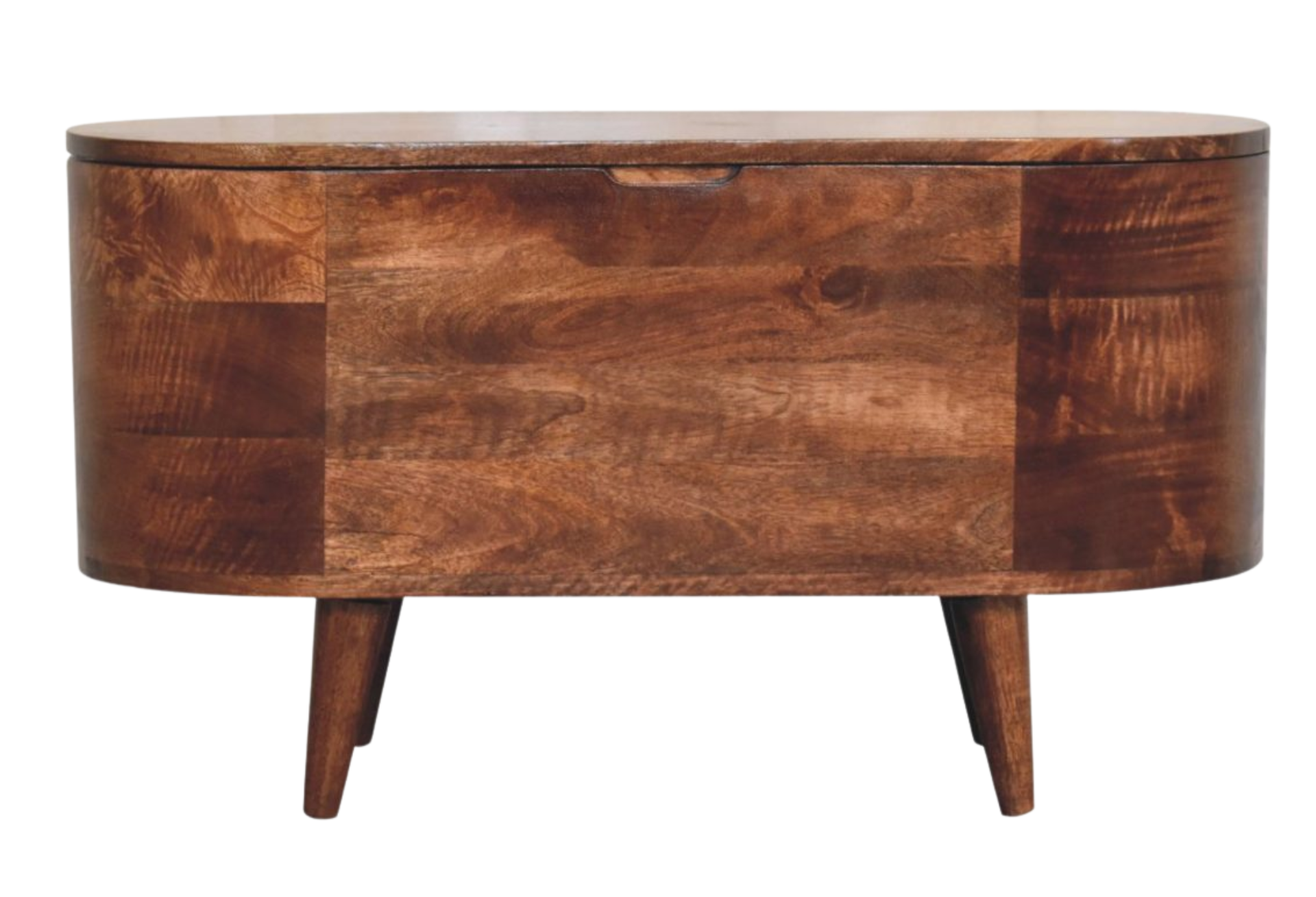 Honey Caramel Rounded Lid up Blanket Box