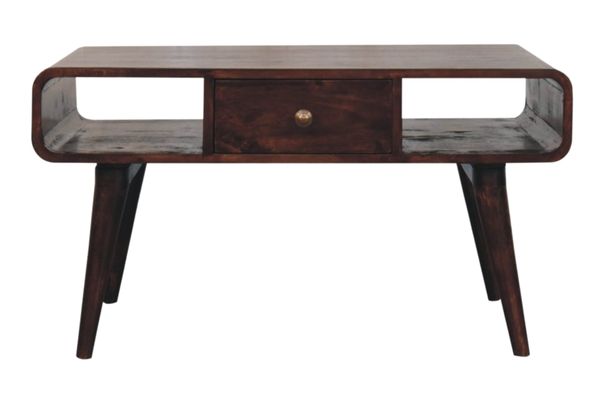 Curved California Walnut Coffee Table