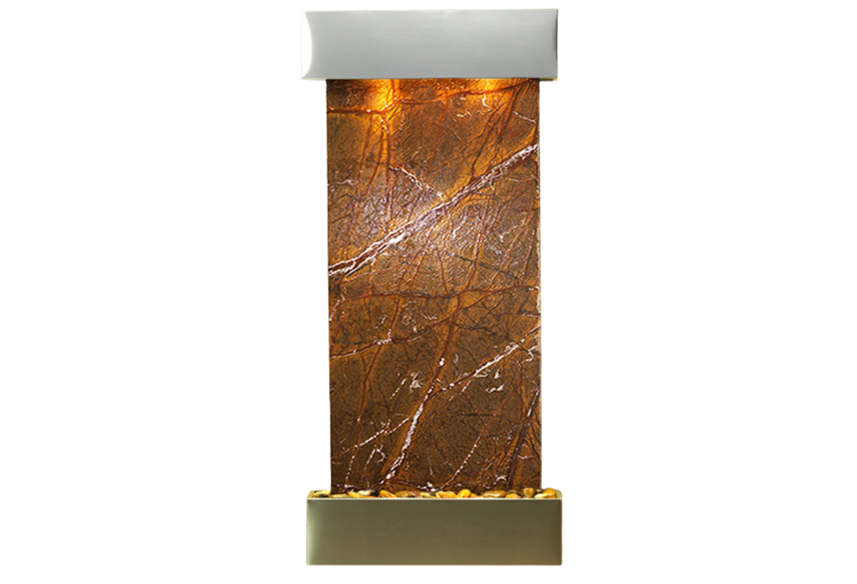 Cascade Springs-Square-Stainless Steel-Brown Marble