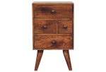 Honey Caramel Nordic Style 4 Drawer Multi Bedside