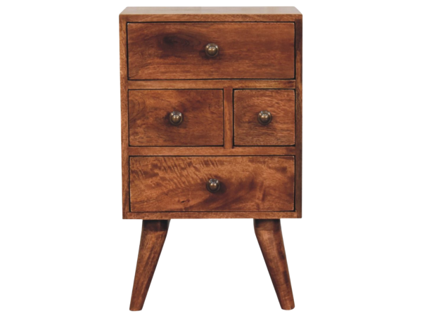 Honey Caramel Nordic Style 4 Drawer Multi Bedside