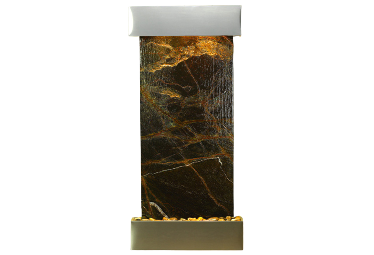 Cascade Springs-Square-Stainless Steel-Green Marble