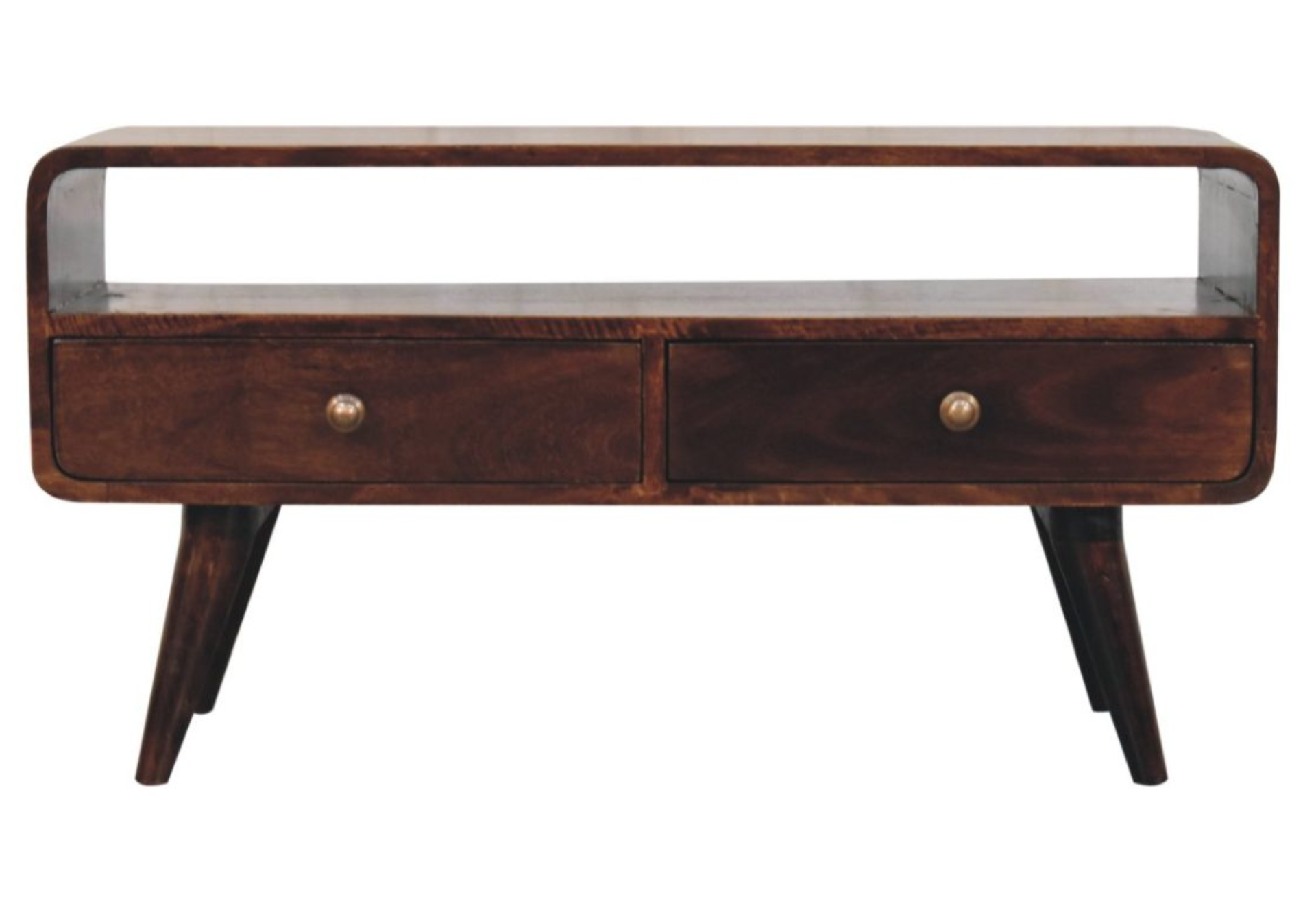 Curved California Walnut Media Unit