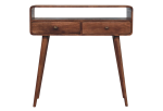 Curved Honey Caramel Console Table