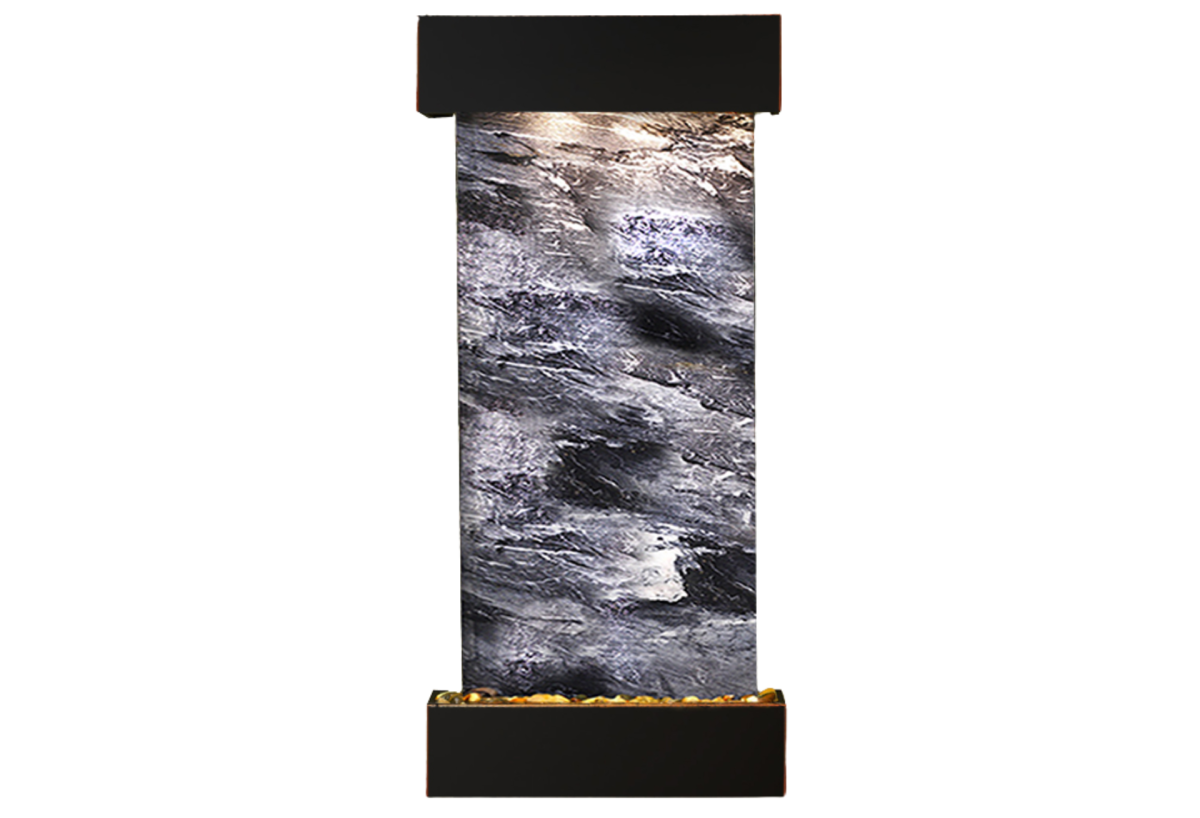 Cascade Springs-Square-Blackened Copper-Black Spider Marble