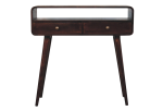 Curved California Walnut Console Table