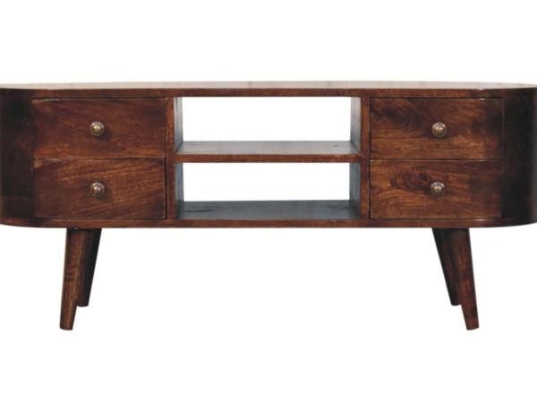 California Walnut Rounded Entertainment Unit