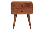 Curved Honey Caramel Bedside