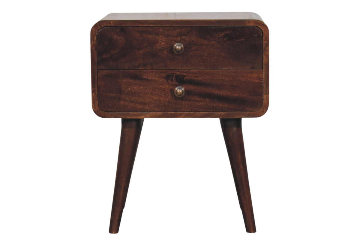 Curved California Walnut Bedside
