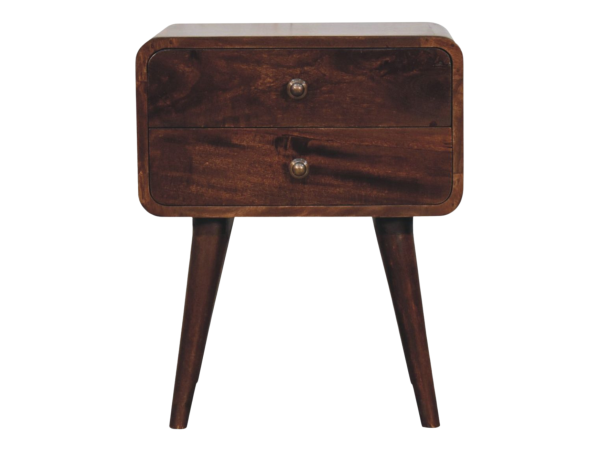Curved California Walnut Bedside