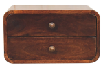 Curved California Walnut Wall Mounted Bedside