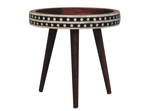 Honey Caramel Small Patterned Nordic Style End Table