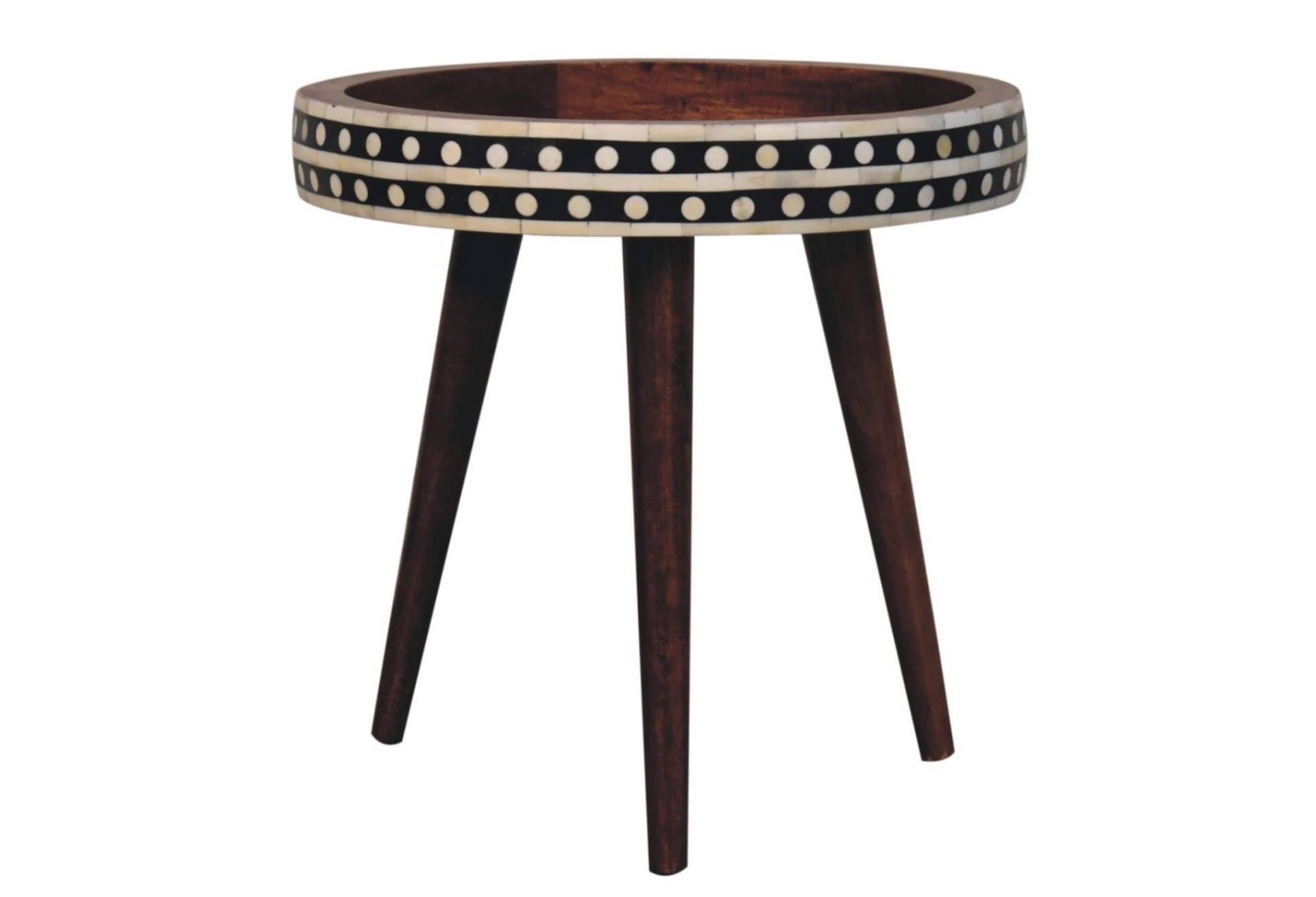 Honey Caramel Small Patterned Nordic Style End Table