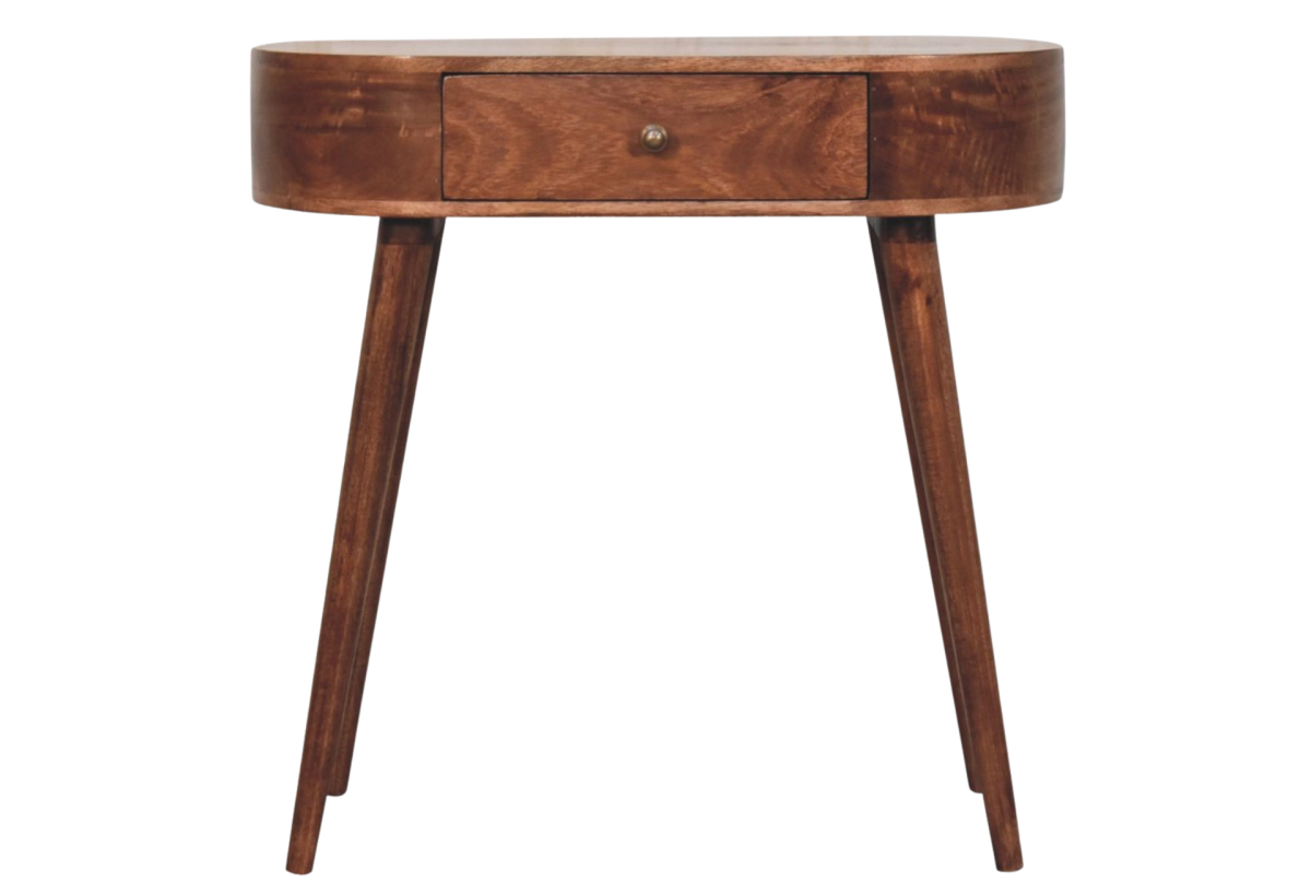 California Walnut Rounded Small Console Table