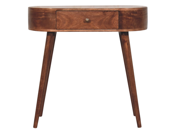 California Walnut Rounded Small Console Table
