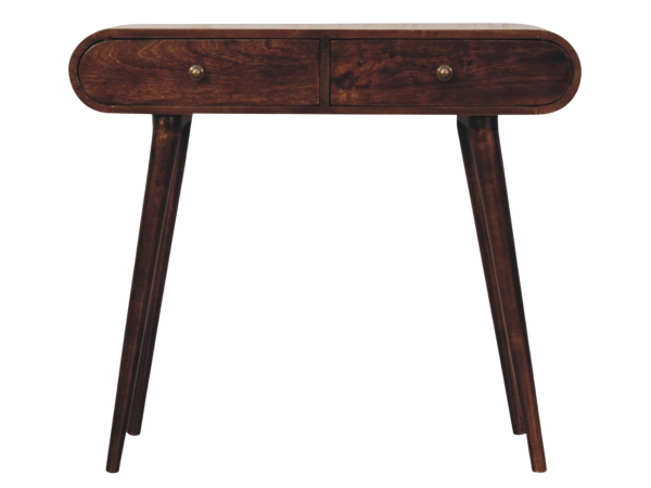 California Walnut Curved Edge Console Table