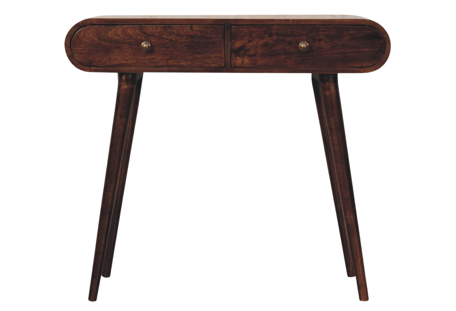 California Walnut Curved Edge Console Table