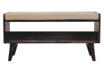 California Walnut bench with mud linen seat pad