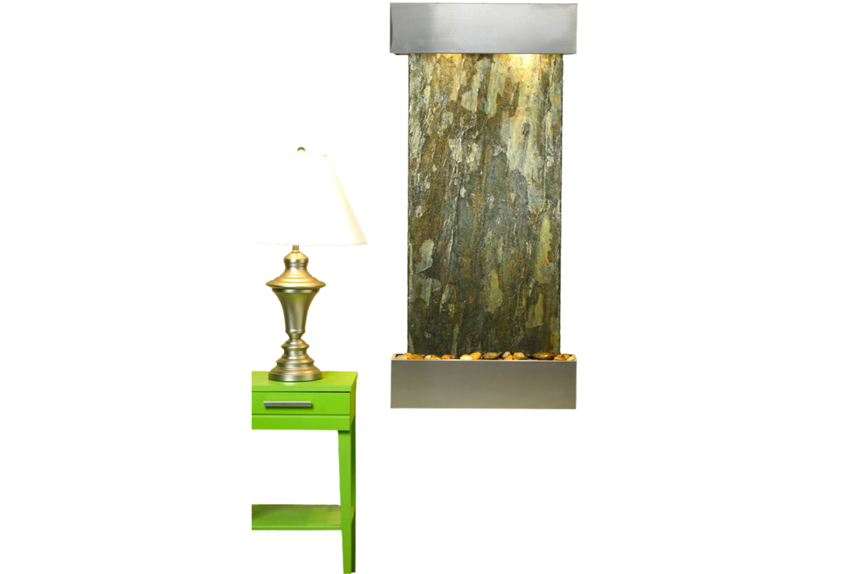 Cascade Springs-Square-Stainless Steel-Green Natural Slate