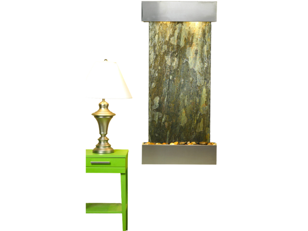 Cascade Springs-Square-Stainless Steel-Green Natural Slate