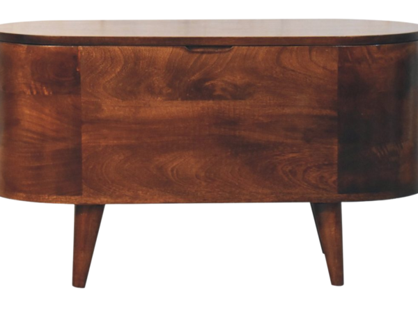 Curved California Walnut Blanket Box