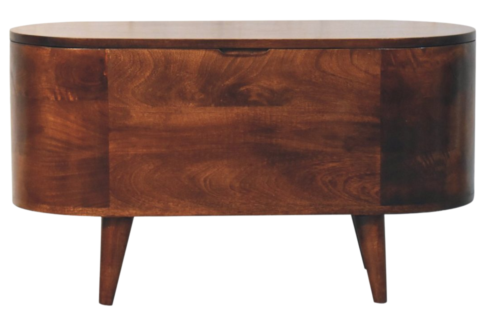Curved California Walnut Blanket Box