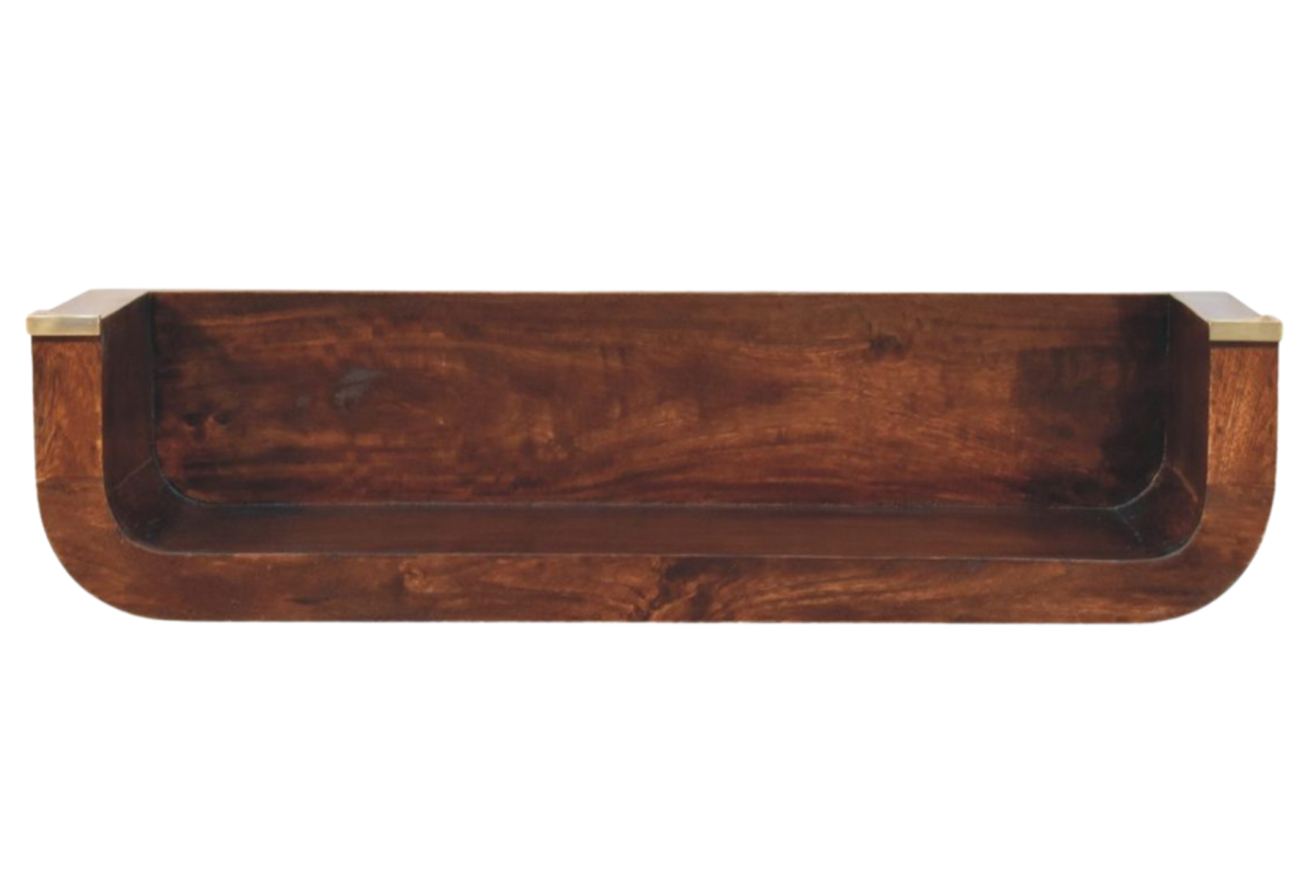 Indira California Walnut Floating Console Table