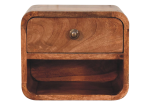 Mini Honey Caramel Wall Mounted Bedside with Open Slot