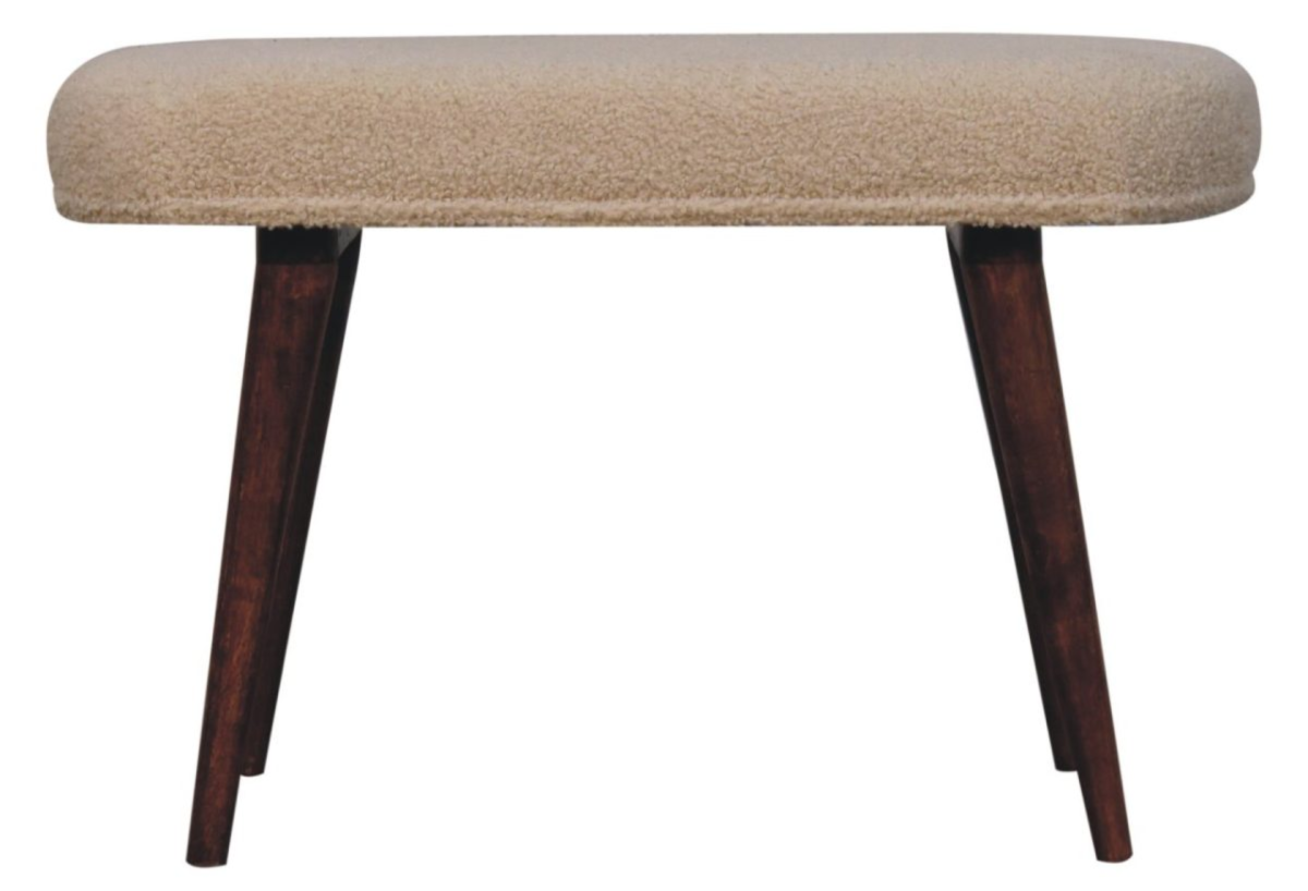 Honey Caramel Boucle Cream Nordic Bench