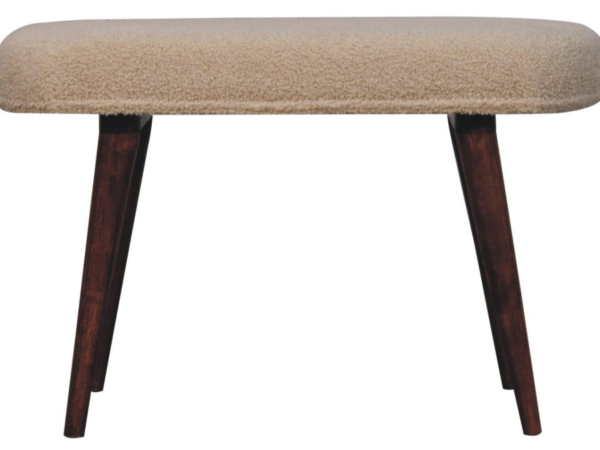 Honey Caramel Boucle Cream Nordic Bench