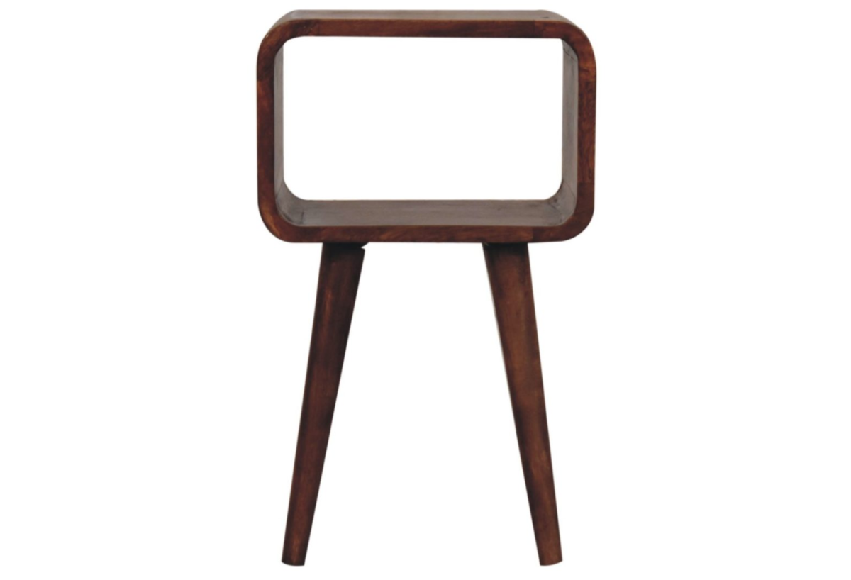 Mini Honey Caramel Curved Open Bedside