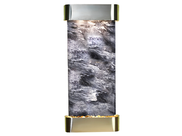 Inspiration Falls-Round-Stainless Steel-Black Spider Marble