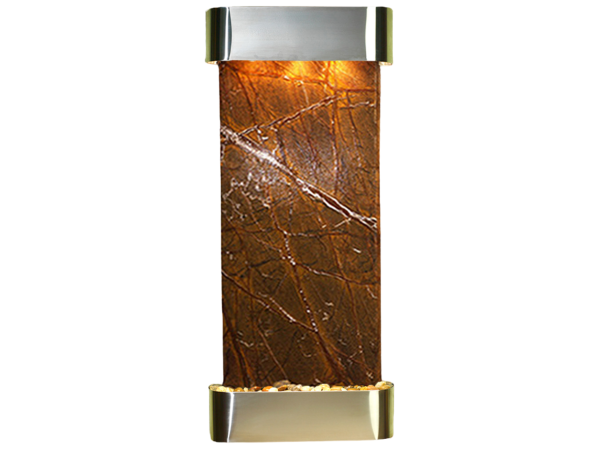 Inspiration Falls-Round-Stainless Steel-Brown Marble