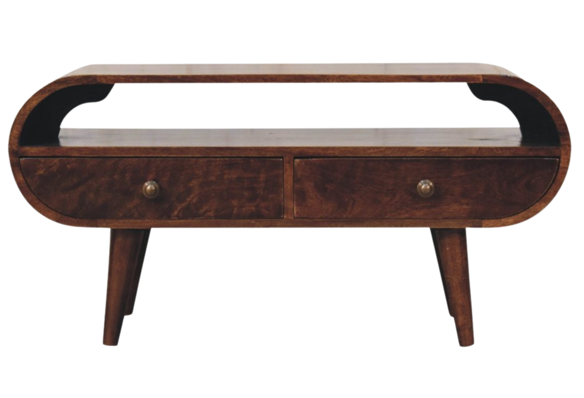 California Walnut Circular TV Stand