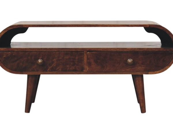 California Walnut Circular TV Stand