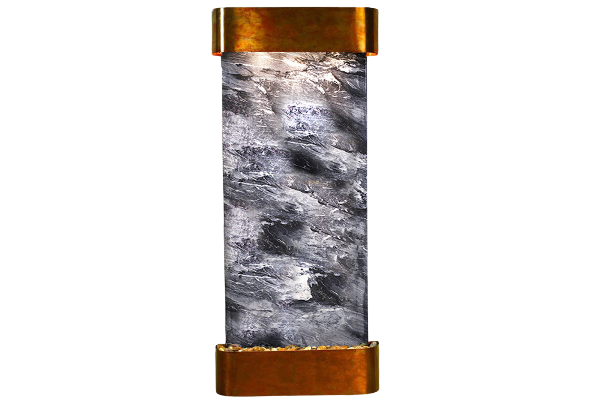 Inspiration Falls-Round-Rustic Copper-Black Spider Marble