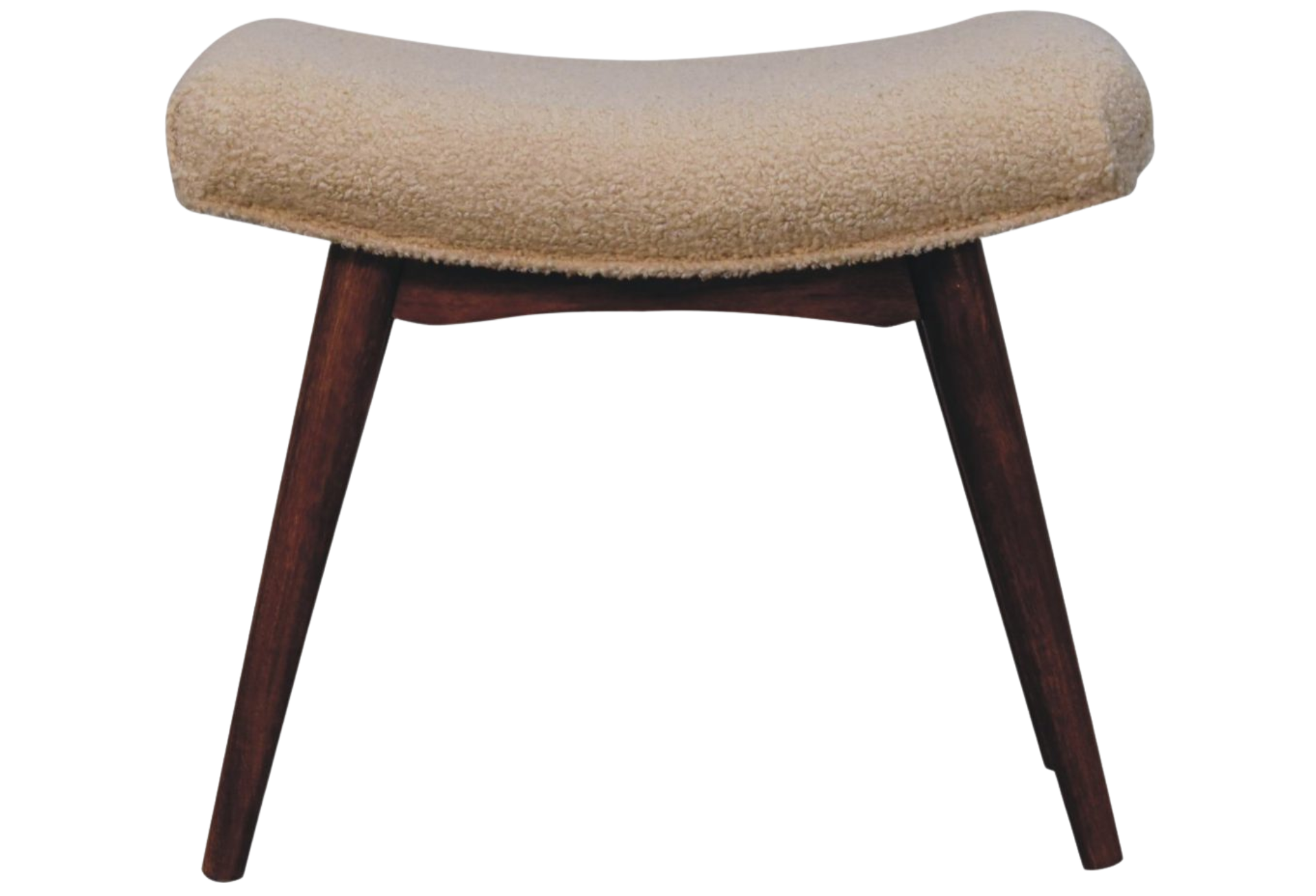 Honey Caramel Boucle Cream Curved Bench