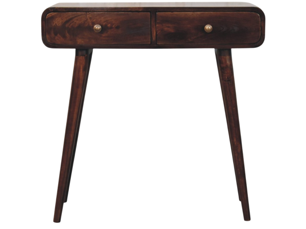California Walnut Curved Hallway Table