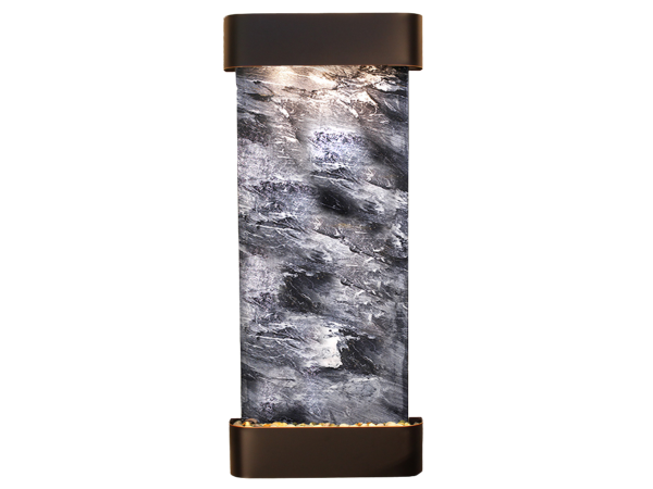 Inspiration Falls-Round-Blackened Copper-Black Spider Marble