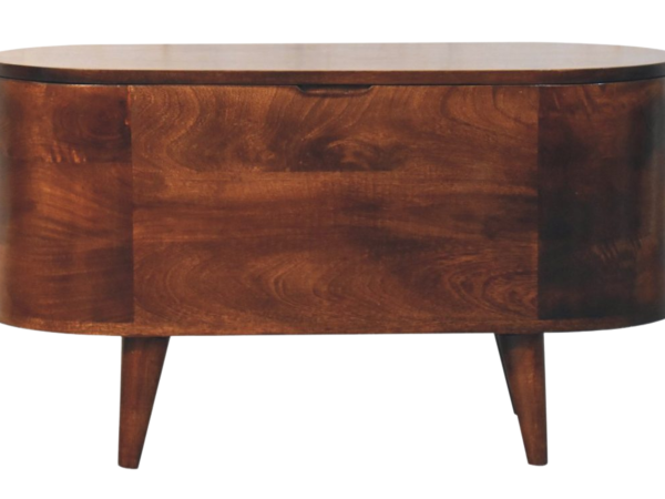 California Walnut Rounded Lid up Blanket Box