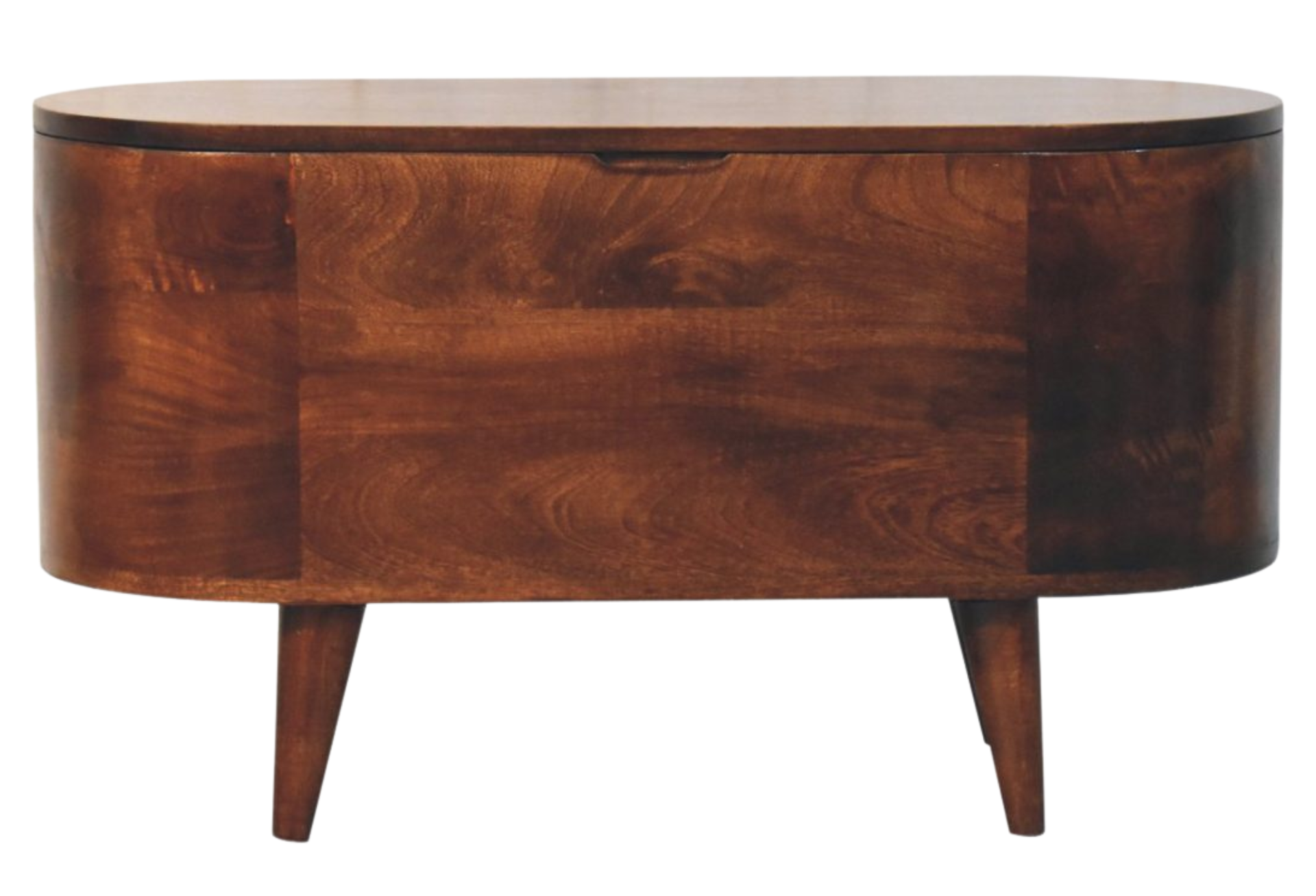 California Walnut Rounded Lid up Blanket Box