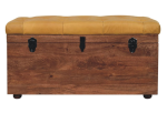 Buffalo Hide Honey Caramel Storage Trunk