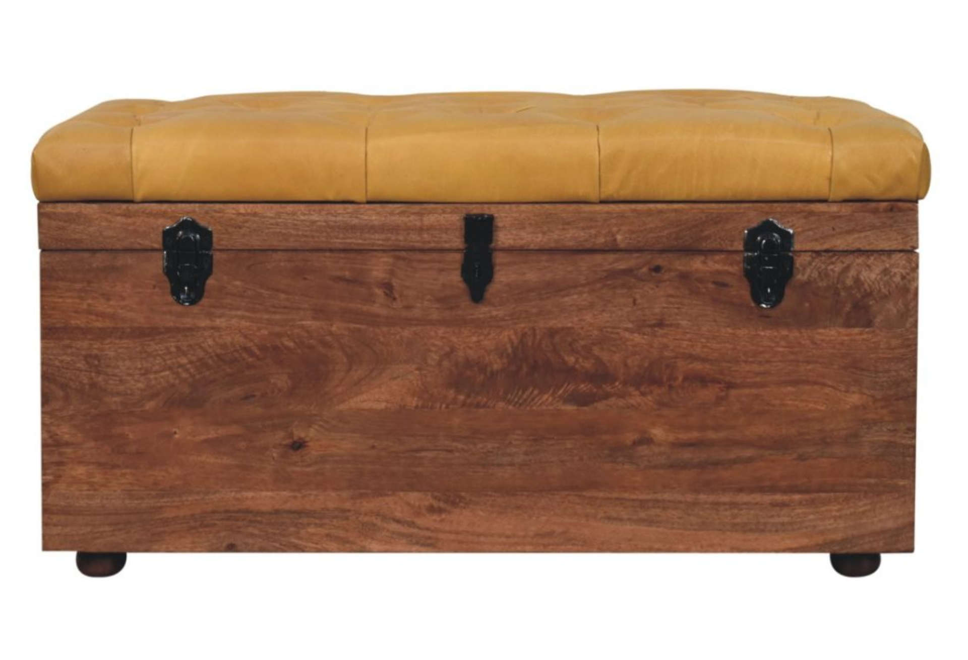 Buffalo Hide Honey Caramel Storage Trunk